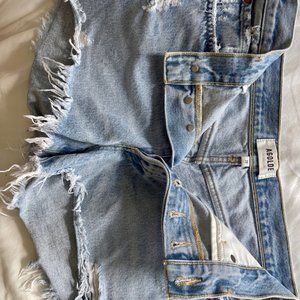 Agolde bottom-up distressed jean shorts size 28